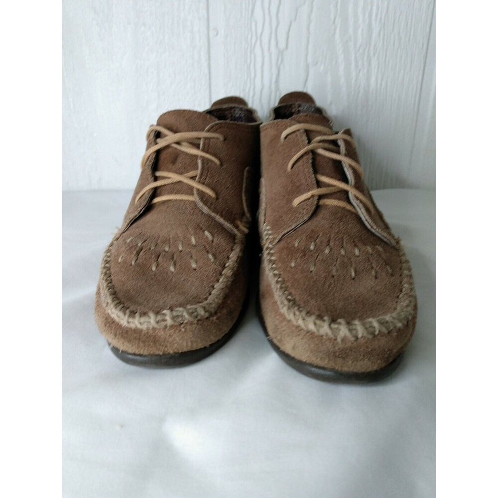 Minnetonka Women's Chukka Moccasins  Light Brown Suede Ankle Bootie Sz 5.5 - Picture 2 of 9